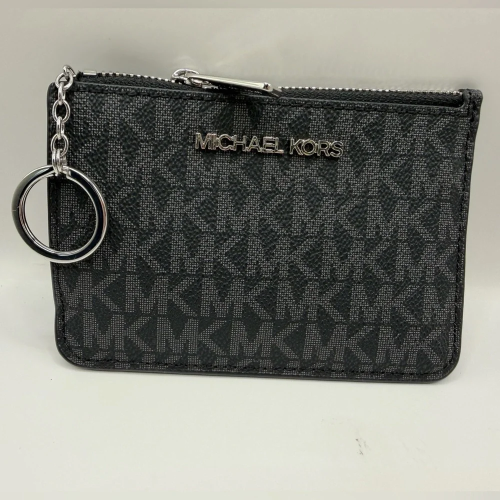 Michael Kors Jet Set Travel Small Logo Coin Pouch w ID window NWT